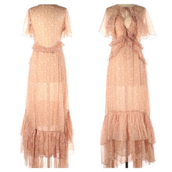 DÔEN Antoinette Dress in Adobe Tea Floral - size Small - 100% Silk maxi Dress - Picture 1 of 7